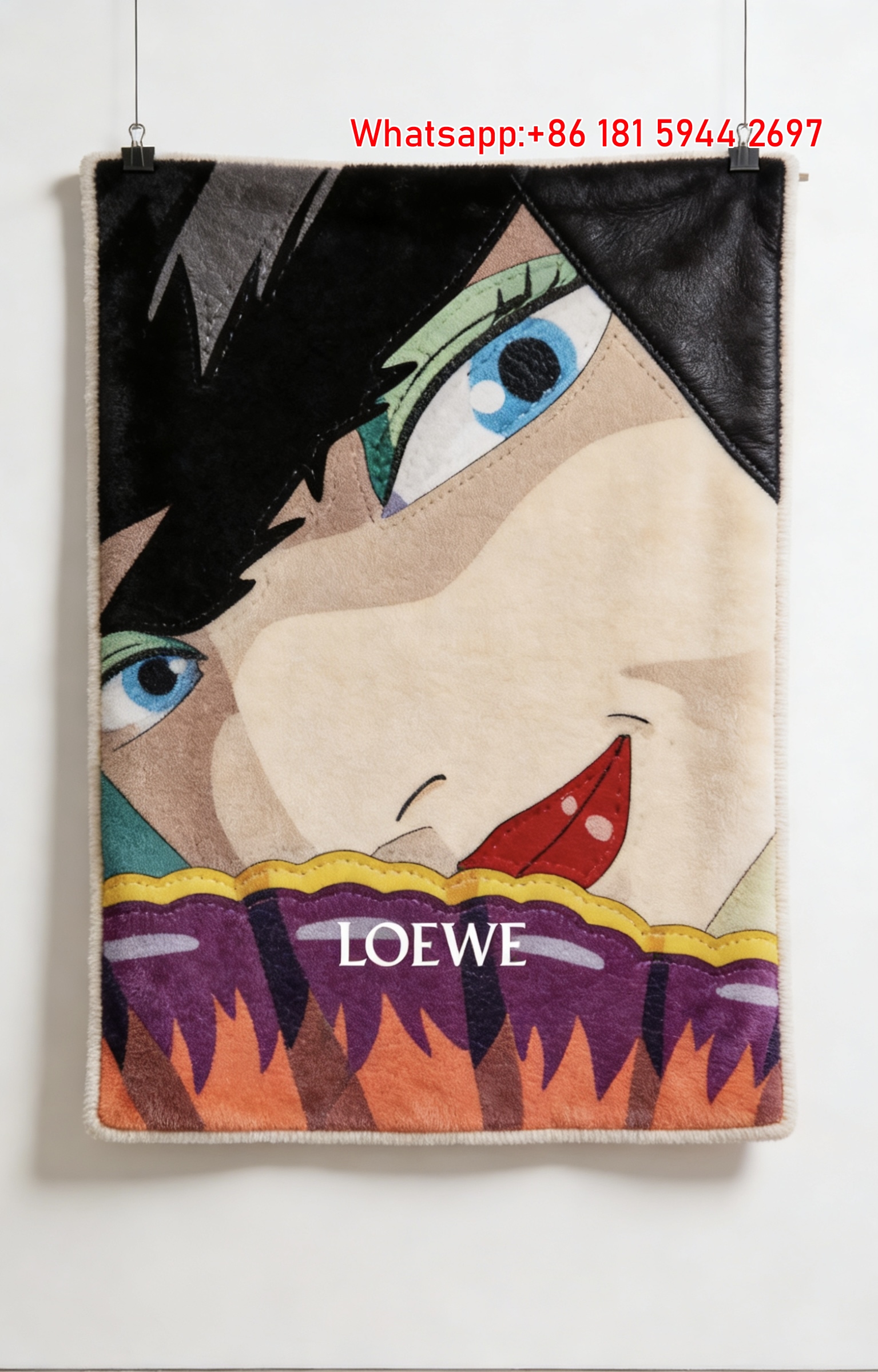 LOEWE Anime Print Flannel Throw Blanket for Sofa L062